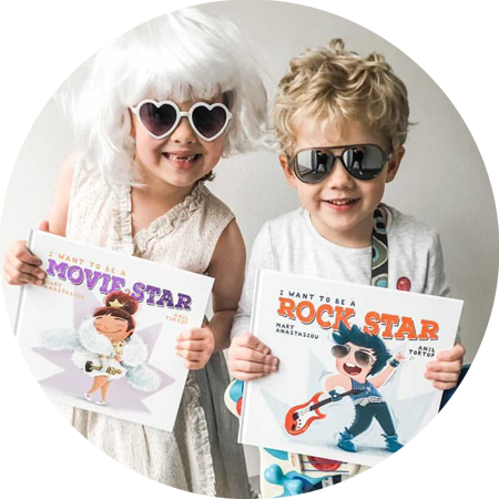 Children dressed as Rock Star and Movie Star